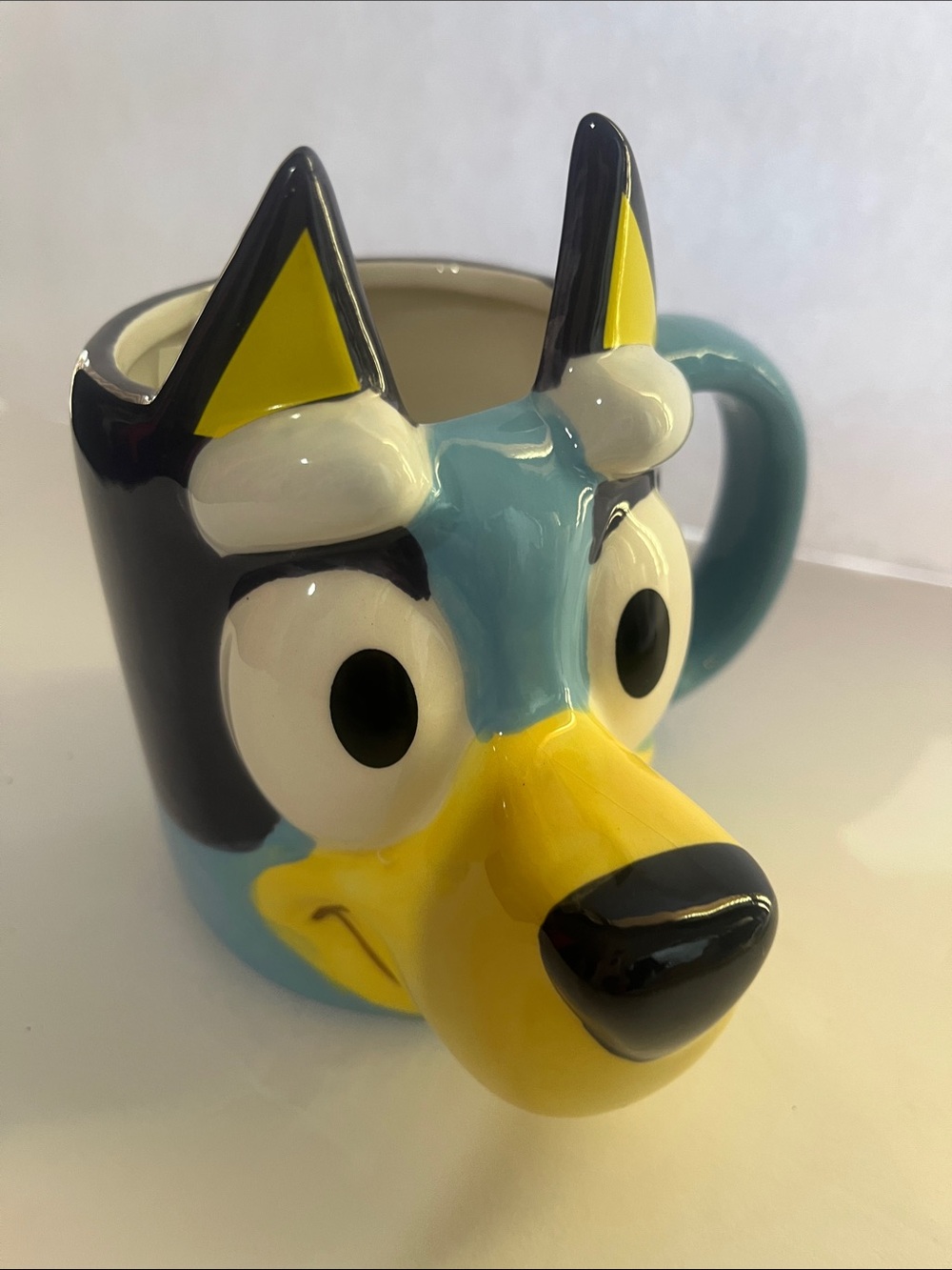 NEW BLUEY Ceramic Blue & Yellow Face Coffee Mug - 15 oz